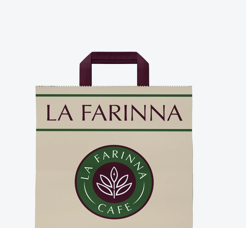 La Farinna logolu paket servis çantası